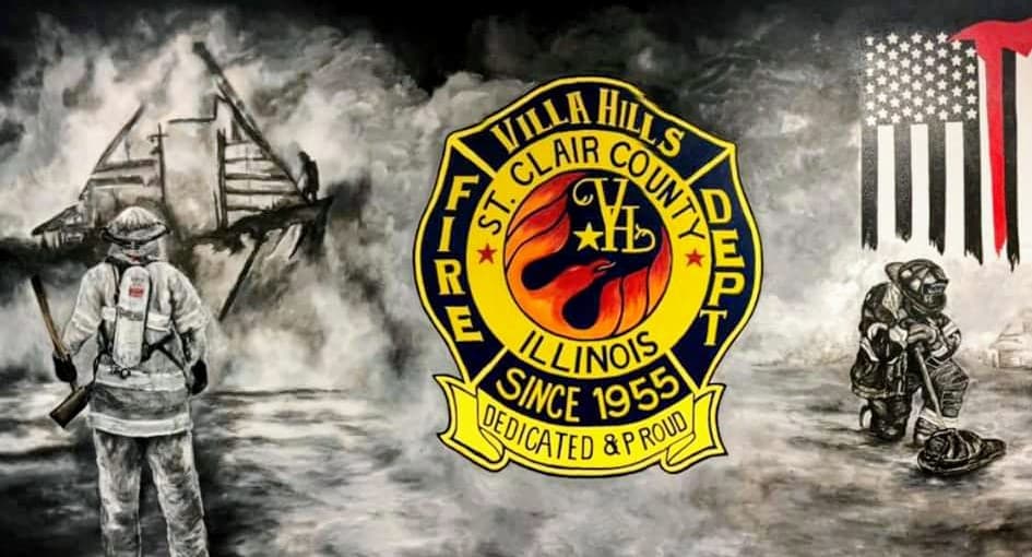 Villa Hills Fire Department mural — Dedicated and Proud